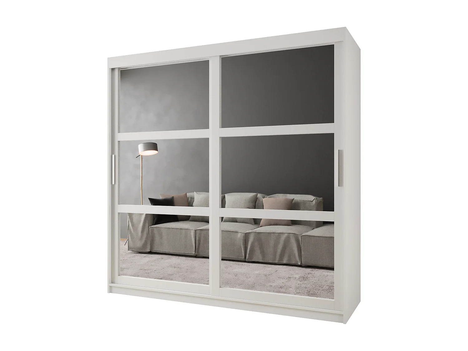 ARMOIRE MIROR À PORTES COULISSANTES 200/200/62 2 Portes (blanc)