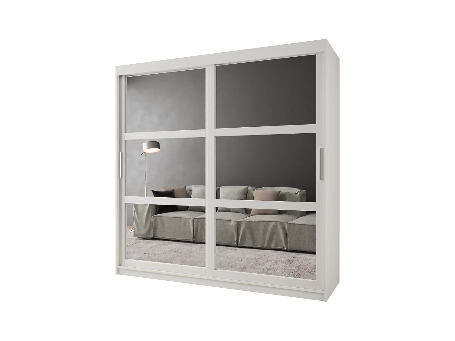 MIROR KLEDINGKAST MET SCHUIFDEUREN 200/200/62 2 deuren (wit)