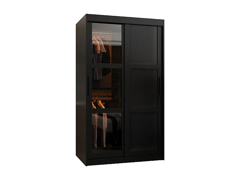 SCHWEBETÜRENSCHRANK DOME 3 200/100/62 2-türig (Schwarz)