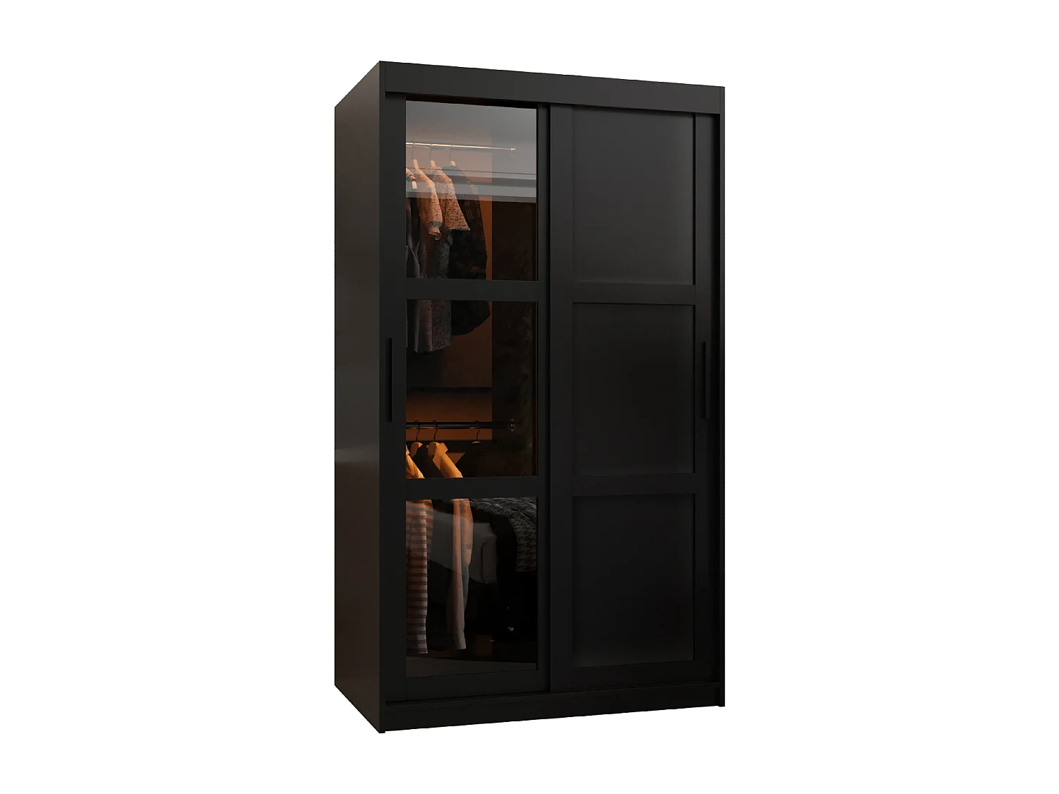 SCHWEBETÜRENSCHRANK DOME 3 200/100/62 2-türig (Schwarz)