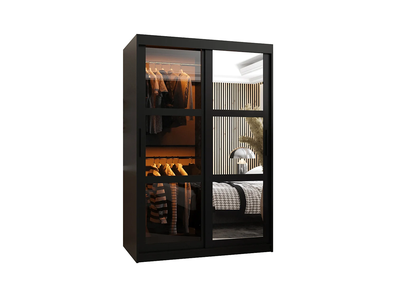 ARMOIRE DOME 2 À PORTES COULISSANTES 200/120/62 2 Portes (negro)