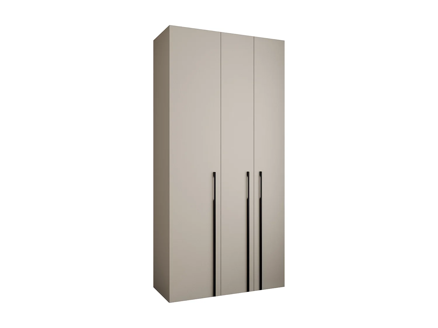 Armadio Como 3 a ante battenti 245,5/120/40 3 porte (cashmere/nero)