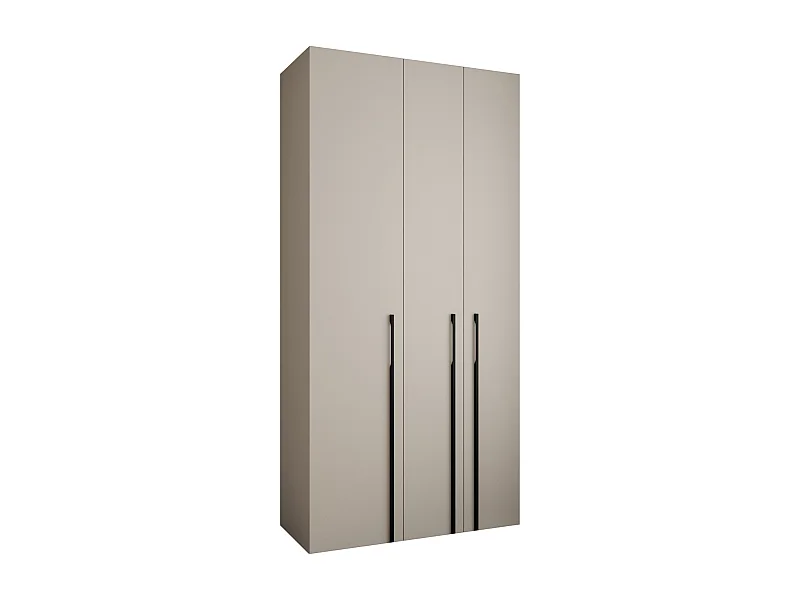 Armadio Como 3 a ante battenti 245,5/120/40 3 porte (cashmere/nero)