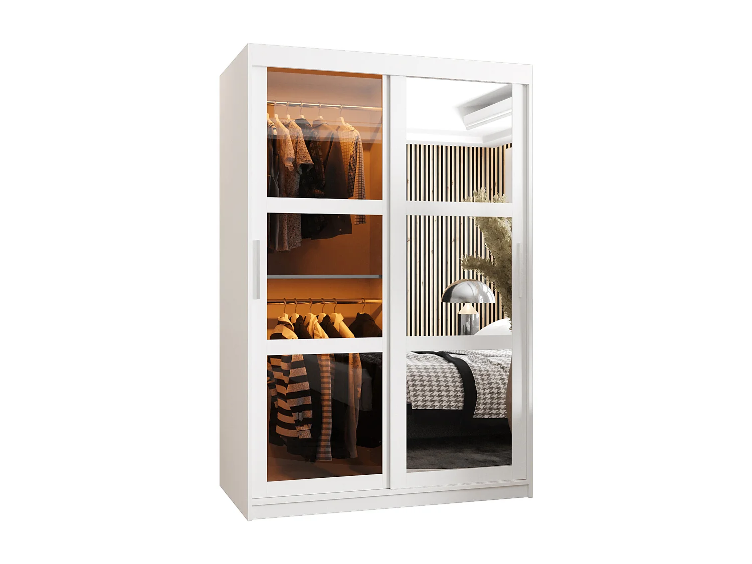 ARMOIRE DOME 2 À PORTES COULISSANTES 200/120/62 2 Portes (blanc)