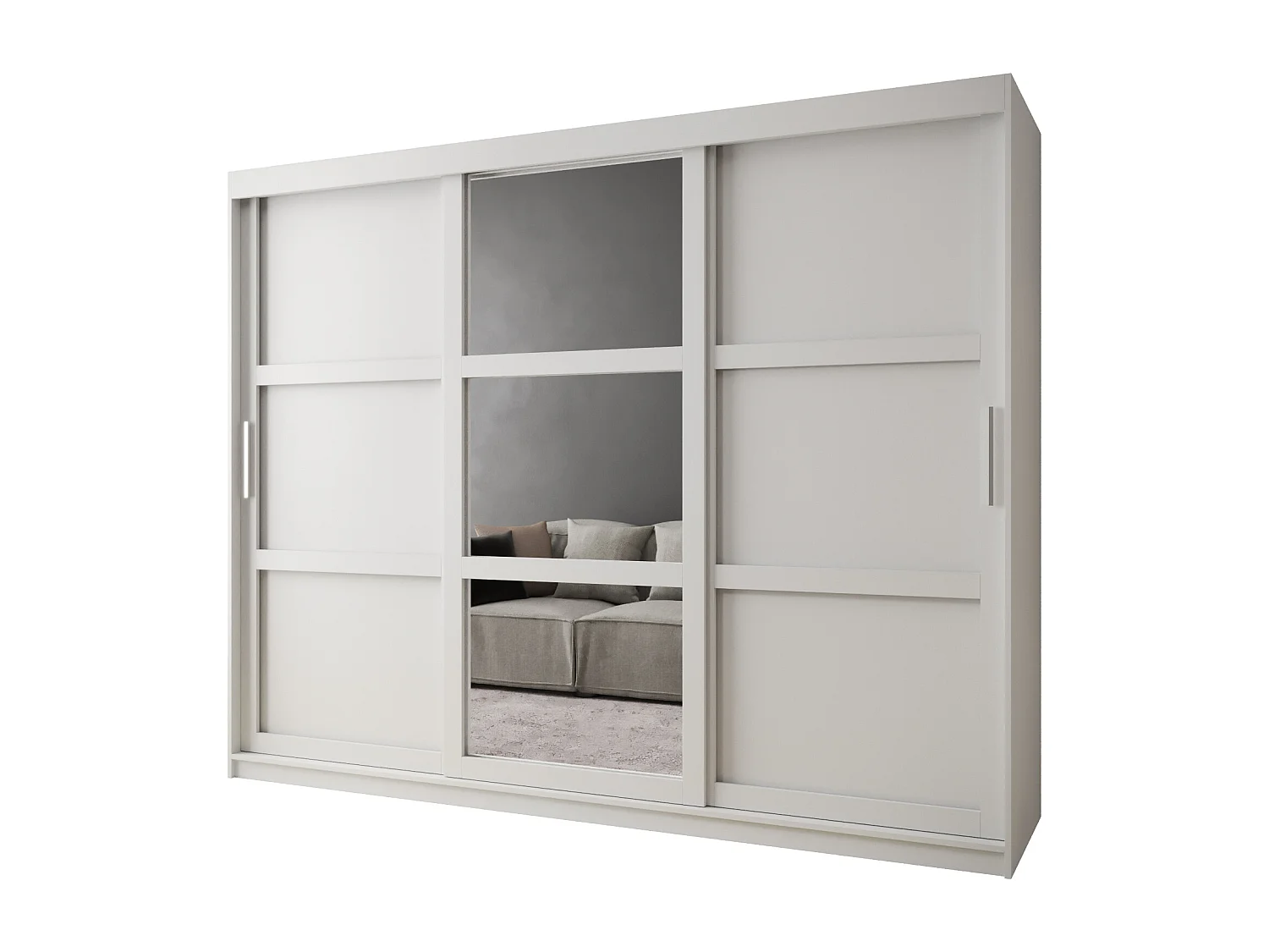 ARMOIRE MIROR 3 À PORTES COULISSANTES 200/250/62 3 Portes (blanc)