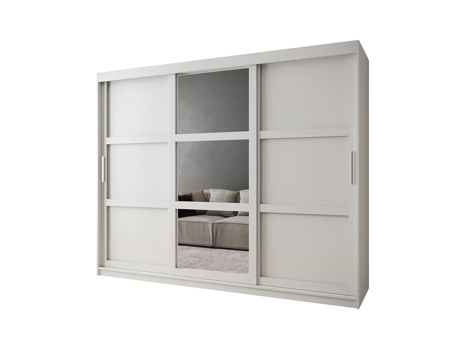 ARMOIRE MIROR 3 À PORTES COULISSANTES 200/250/62 3 Portes (blanc)