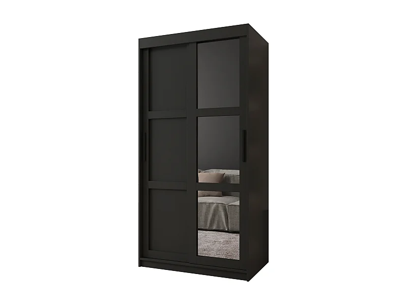 ARMOIRE MIROR 3 À PORTES COULISSANTES 200/100/62 2 Portes (negro)