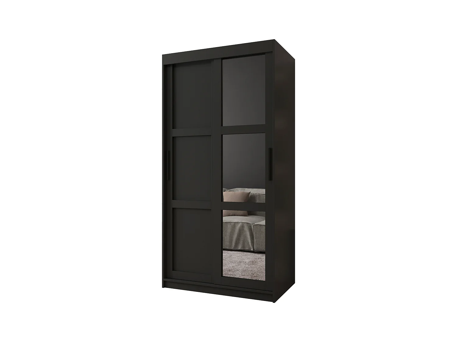 MIROR 3 KLEDINGKAST MET SCHUIFDEUREN 200/100/62 2 deuren (zwart)