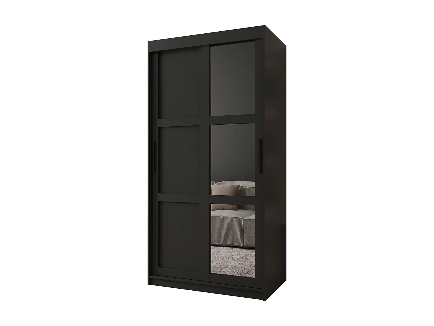 ARMOIRE MIROR 3 À PORTES COULISSANTES 200/100/62 2 Portes (negro)