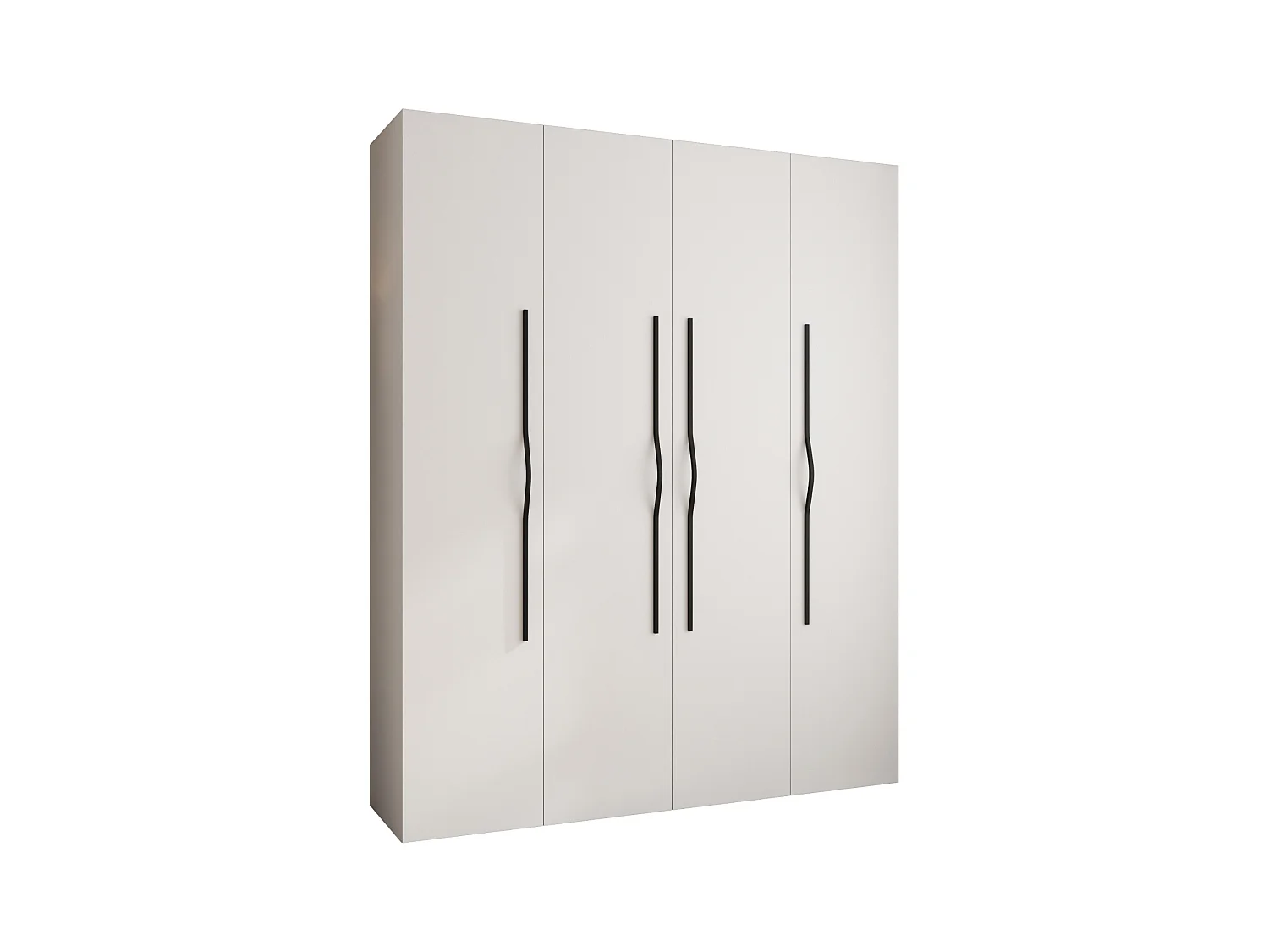 Armoire à portes battantes Como 2 245,5/200/50 4 portes (blanc/noir)