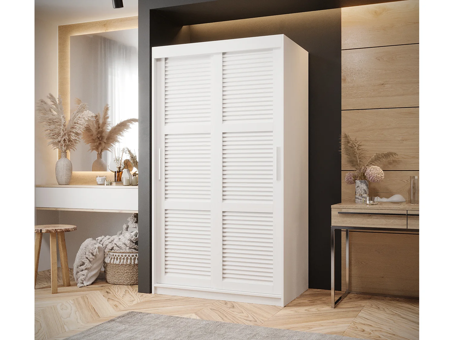 ARMOIRE ZALUZJA À PORTES COULISSANTES 200/100/62 2 Portes (blanc)