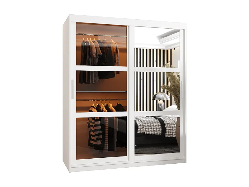 ARMADIO DOME 2 AD ANTE SCORREVOLI 200/150/62 2 porte (Bianco)