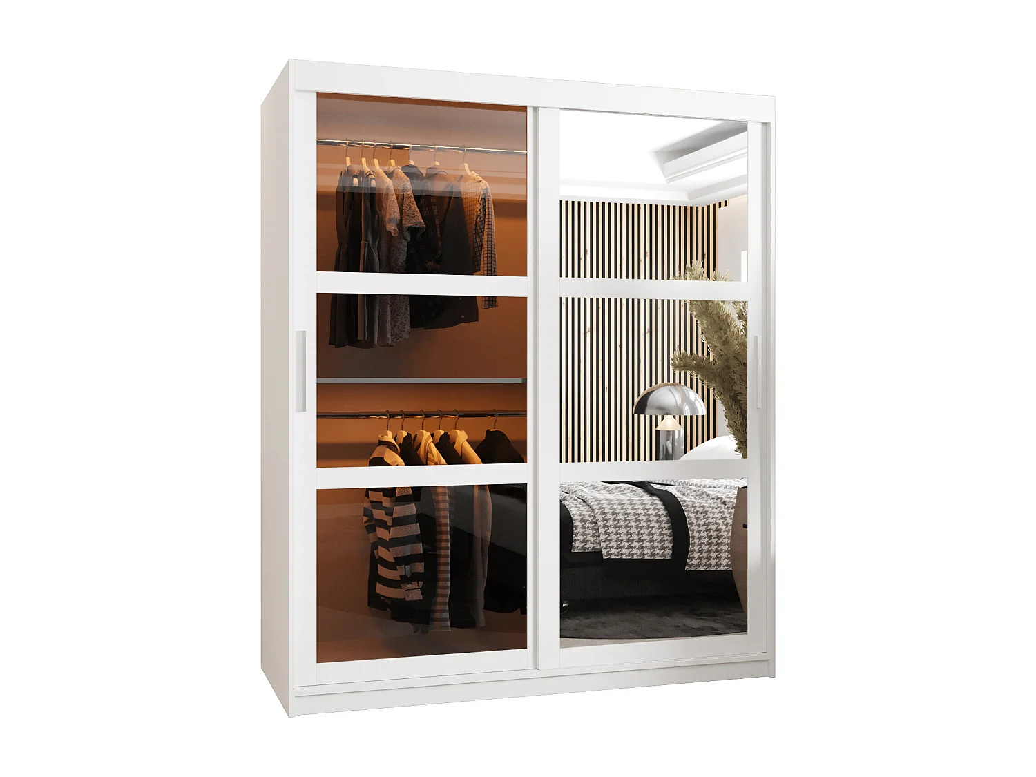 ARMADIO DOME 2 AD ANTE SCORREVOLI 200/150/62 2 porte (Bianco)