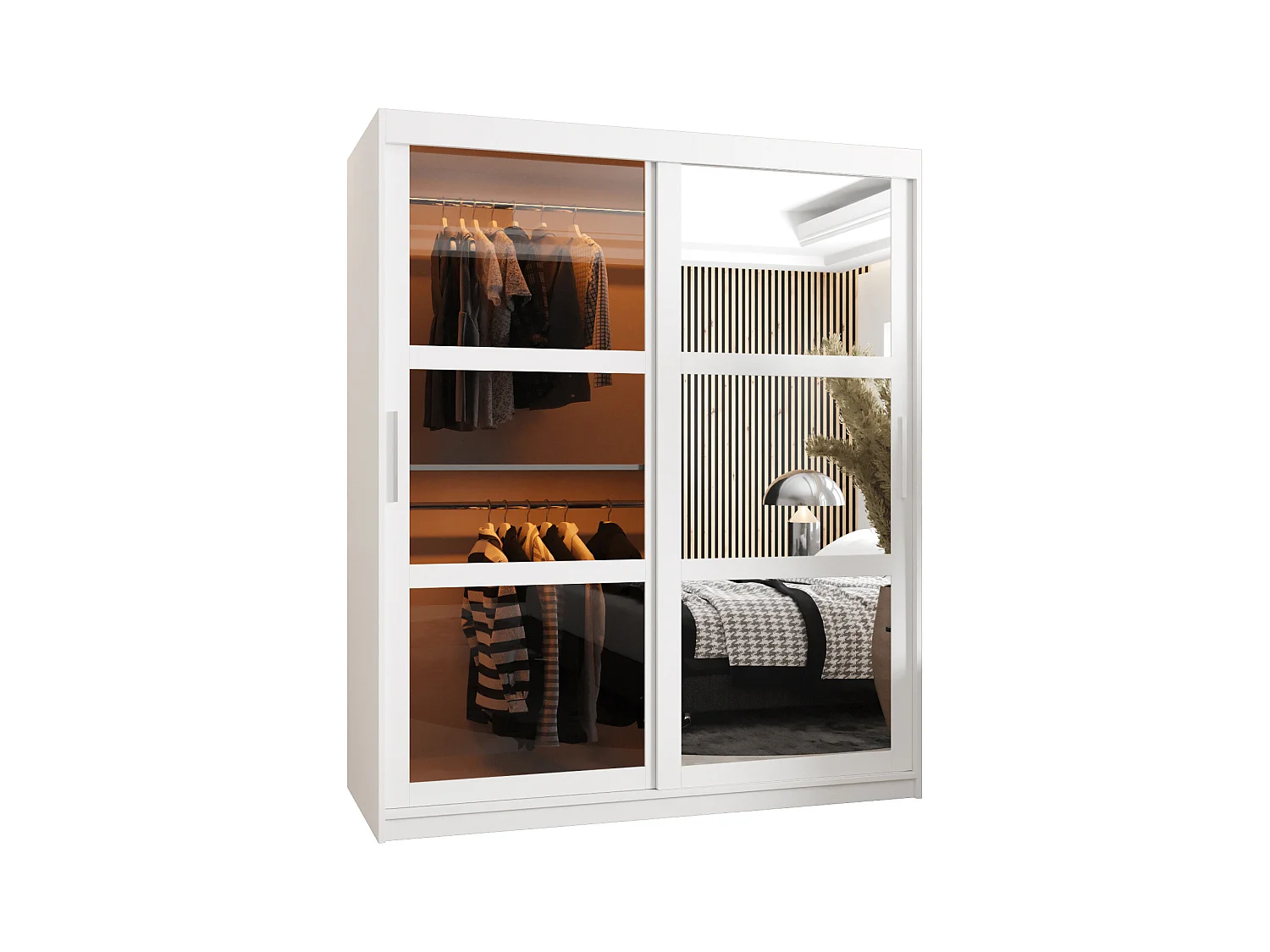 ARMOIRE DOME 2 À PORTES COULISSANTES 200/150/62 2 Portes (blanc)