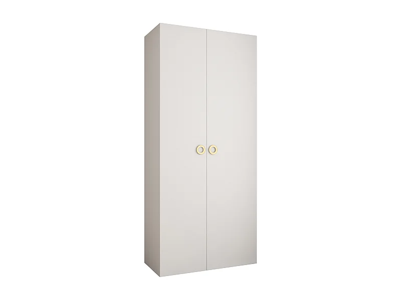 Armoire à portes battantes Como 1 245,5/110/40 2 portes (blanc/or)