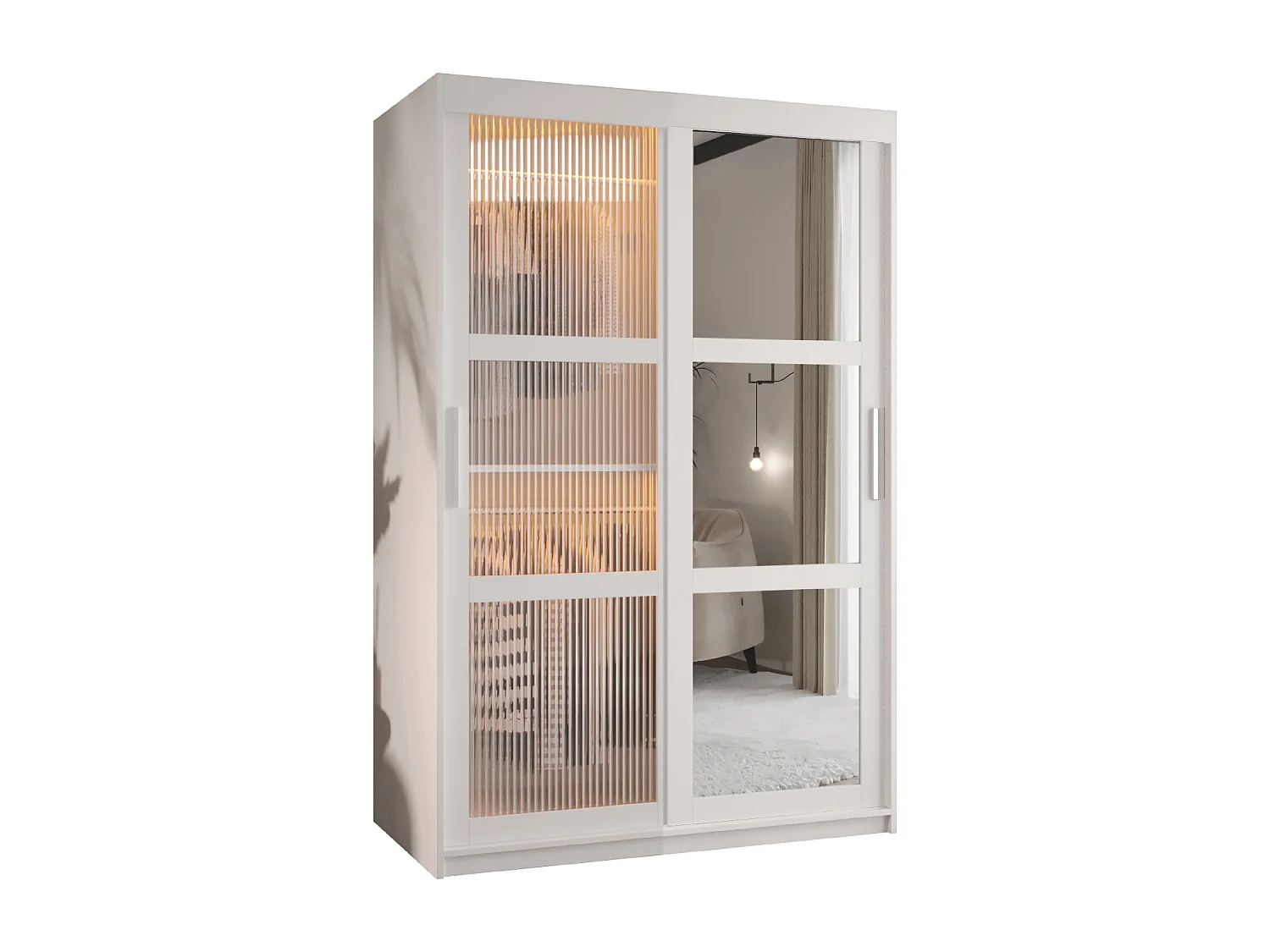 ARMADIO FLUTES 2 AD ANTE SCORREVOLI 200/120/62 2 porte (Bianco)