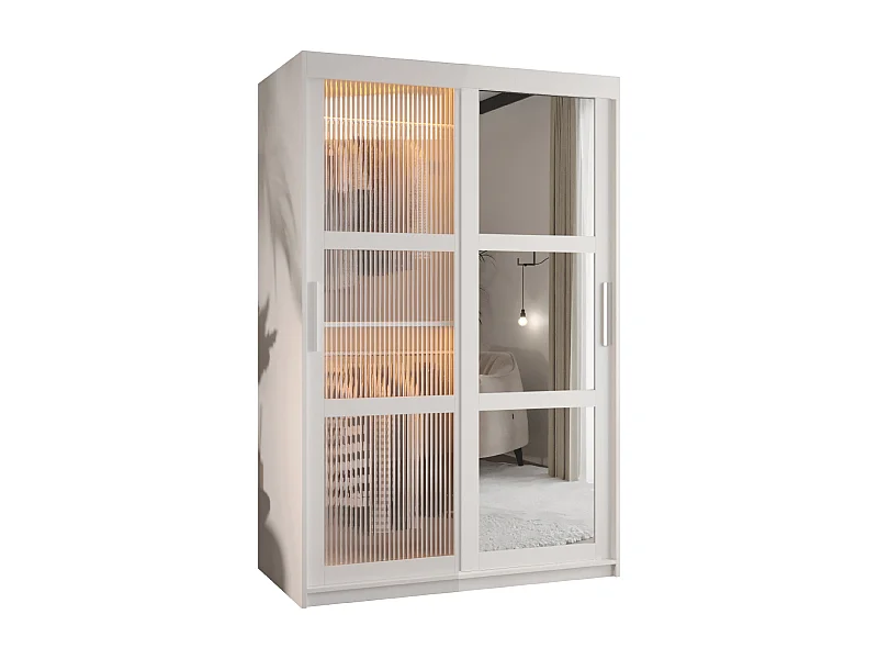 ARMOIRE FLUTES 2 À PORTES COULISSANTES 200/120/62 2 Portes (blanc)