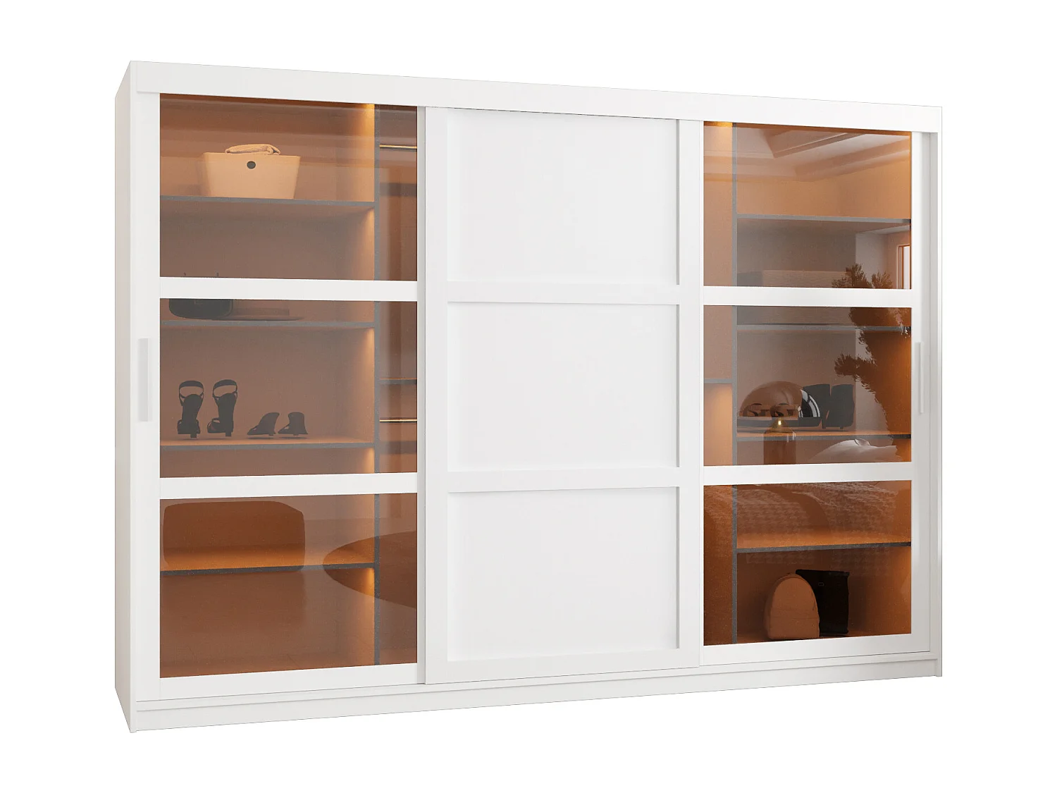 SCHWEBETÜRENSCHRANK DOME 3 200/250/62 3-türig (Weiß)