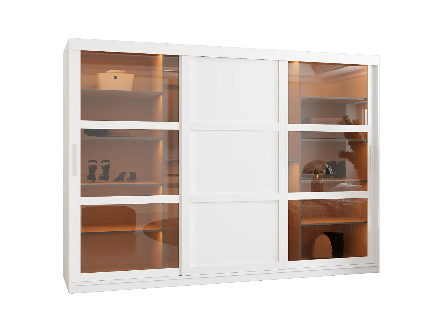 ARMOIRE DOME 3 À PORTES COULISSANTES 200/250/62 3 Portes (blanc)