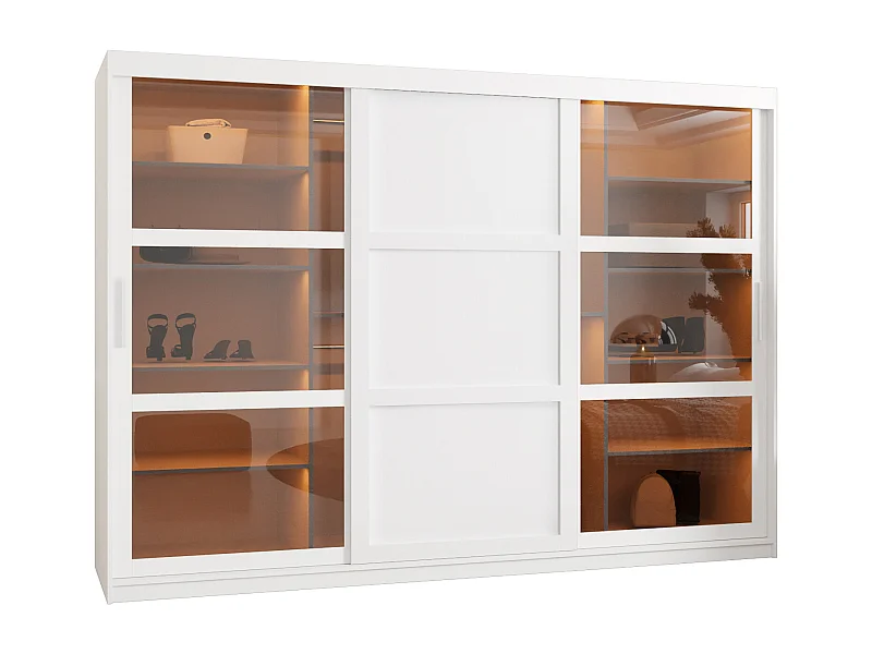 ARMOIRE DOME 3 À PORTES COULISSANTES 200/250/62 3 Portes (blanc)