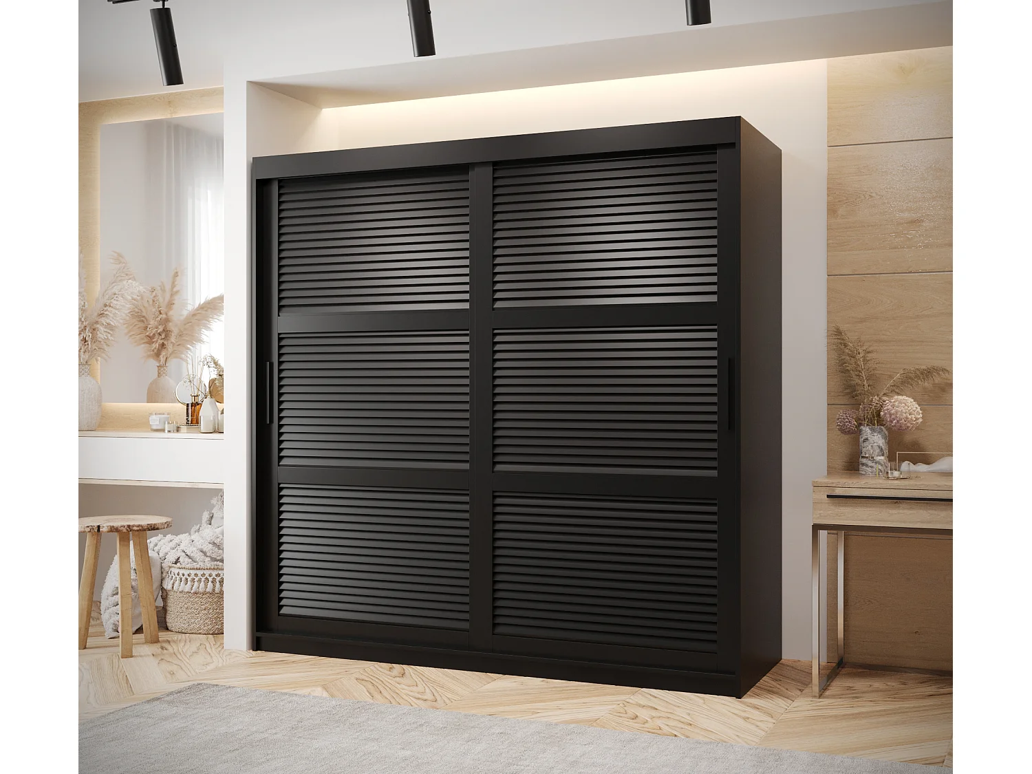 ARMOIRE ZALUZJA À PORTES COULISSANTES 200/180/62 2 Portes (negro)