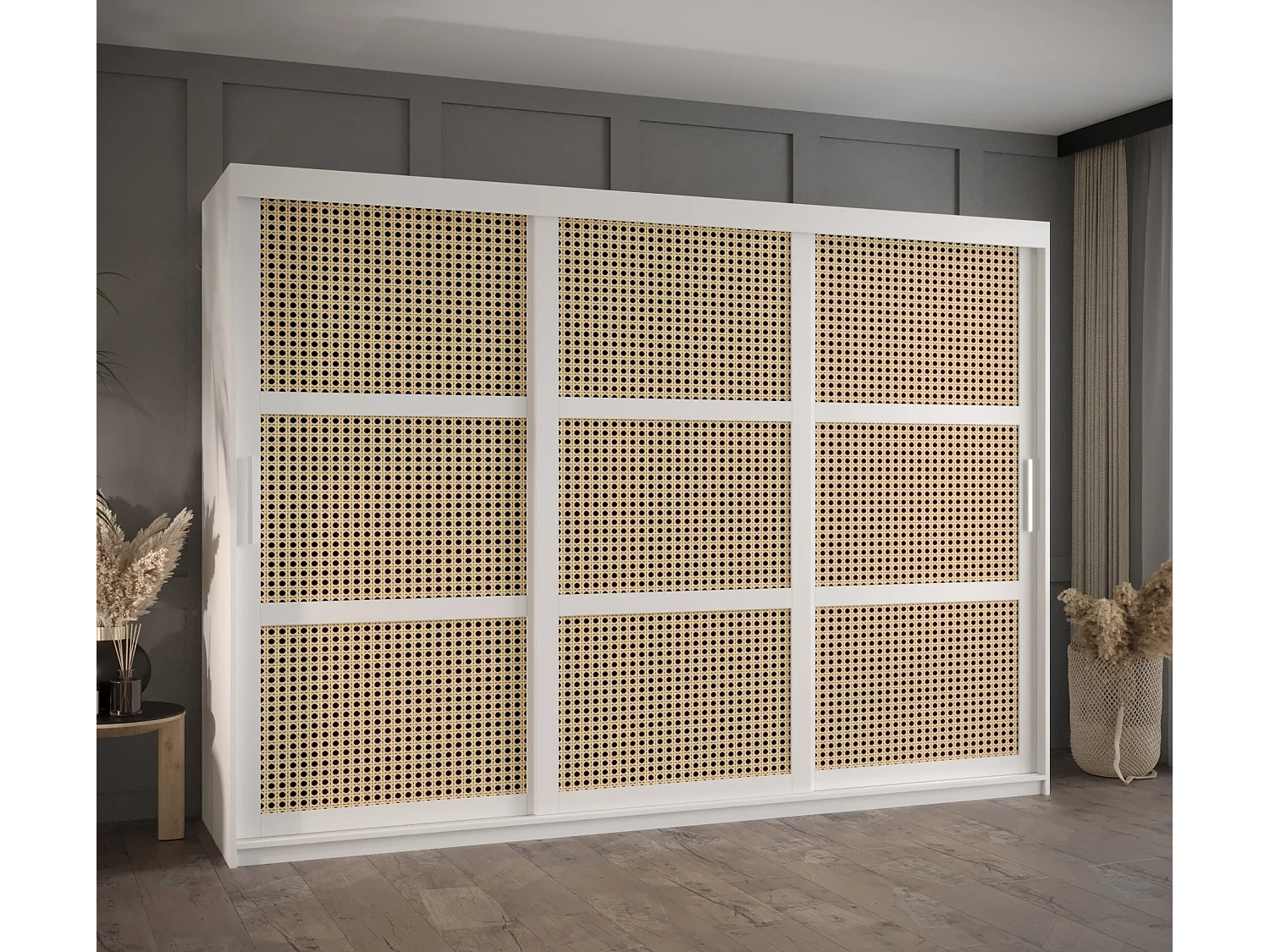 SCHWEBETÜRENSCHRANK PLECIONKA 200/250/62 3-türig (Weiß)