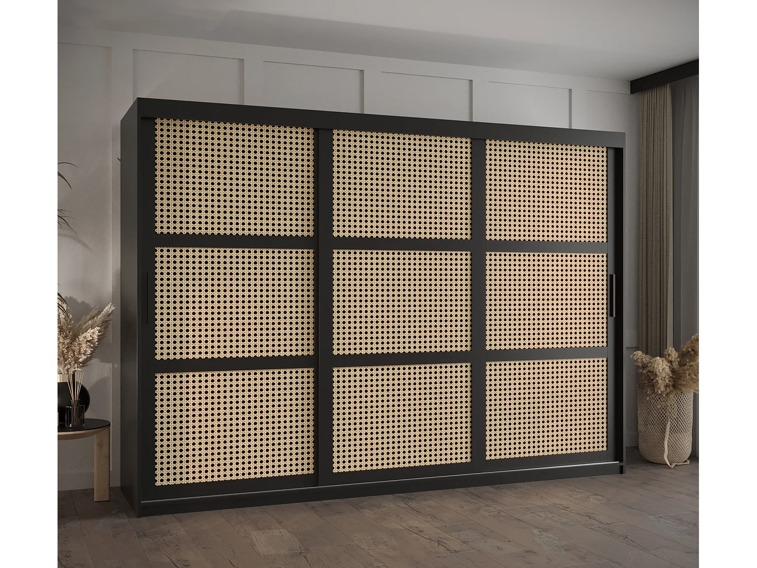 ARMOIRE PLECIONKA À PORTES COULISSANTES 200/250/62 3 Portes (negro)