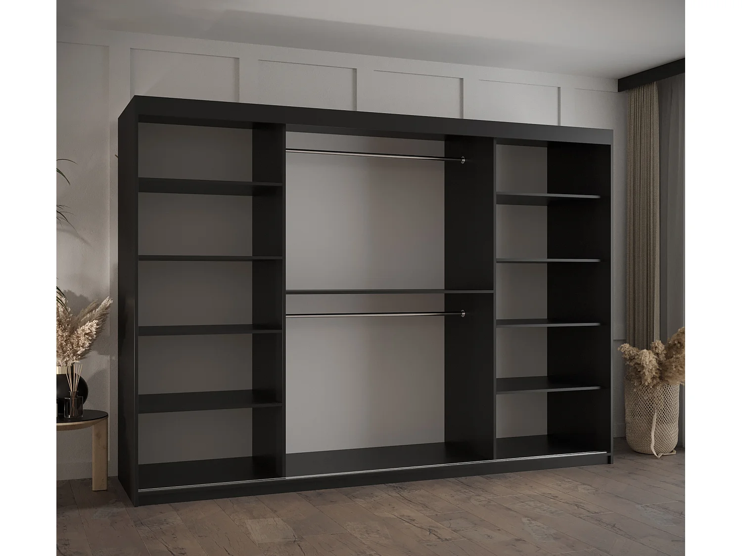 ARMOIRE PLECIONKA À PORTES COULISSANTES 200/250/62 3 Portes (negro)
