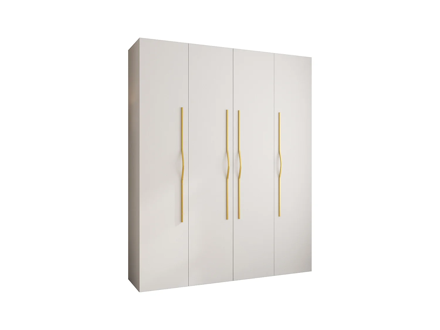 Armoire à portes battantes Como 2 245,5/200/50 4 portes (blanc/or)