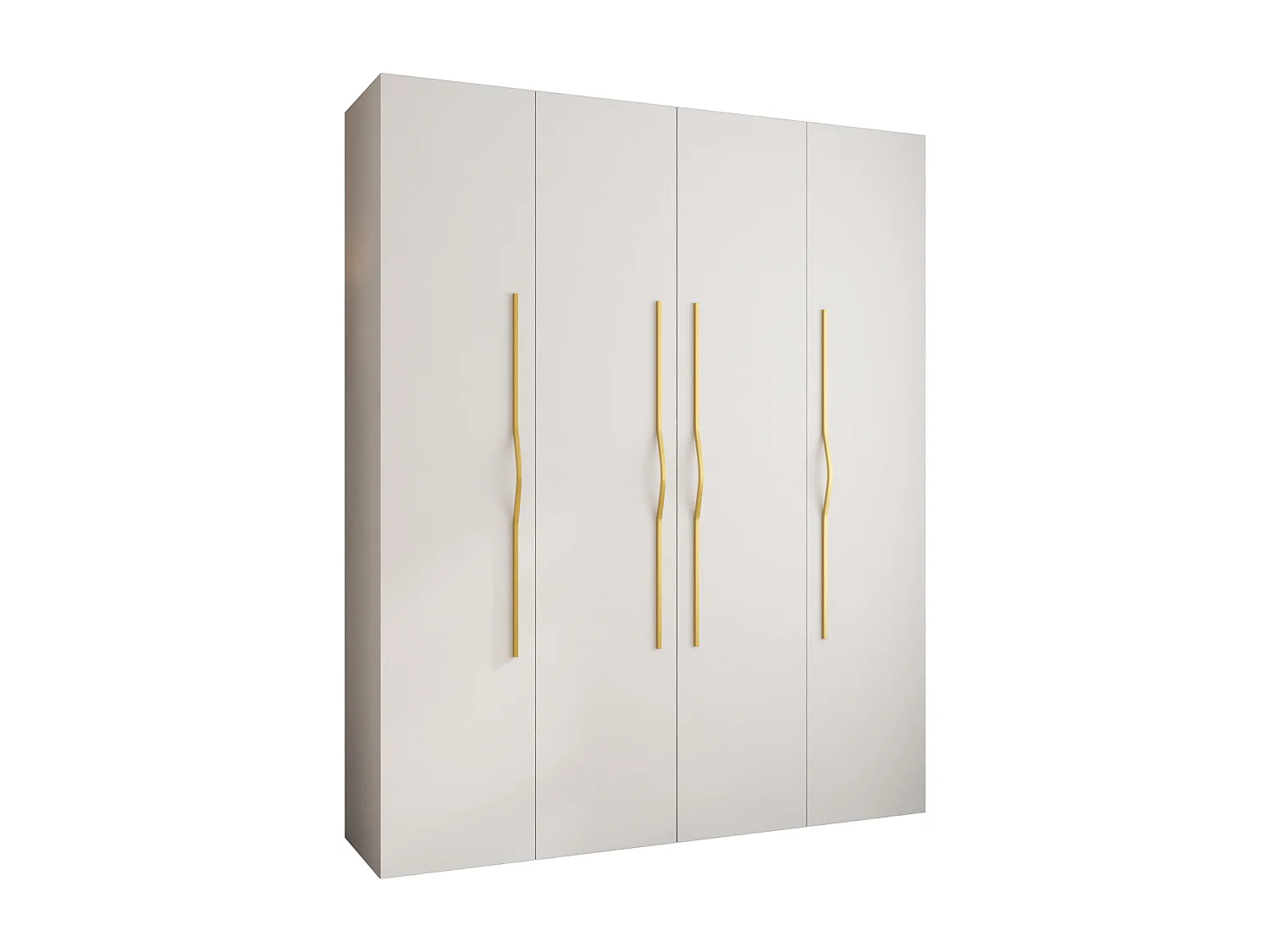 Armoire à portes battantes Como 2 245,5/200/50 4 portes (blanc/or)