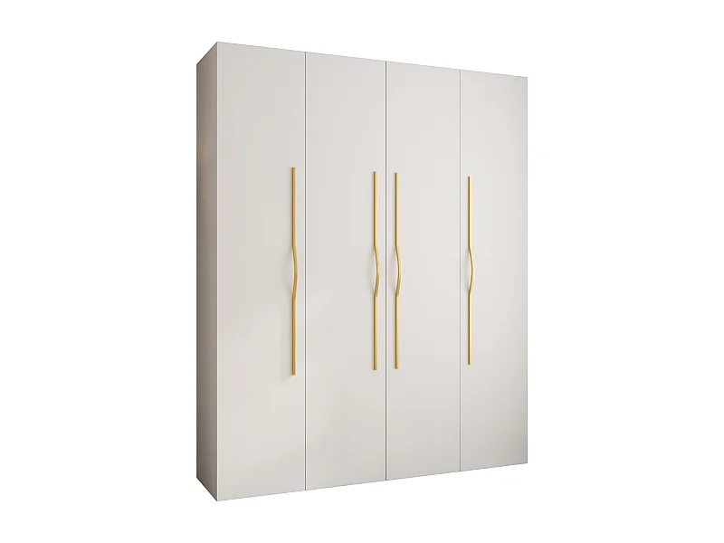 Armario Como 2 con puertas batientes 245,5/200/50 4 puertas (blanco/oro)