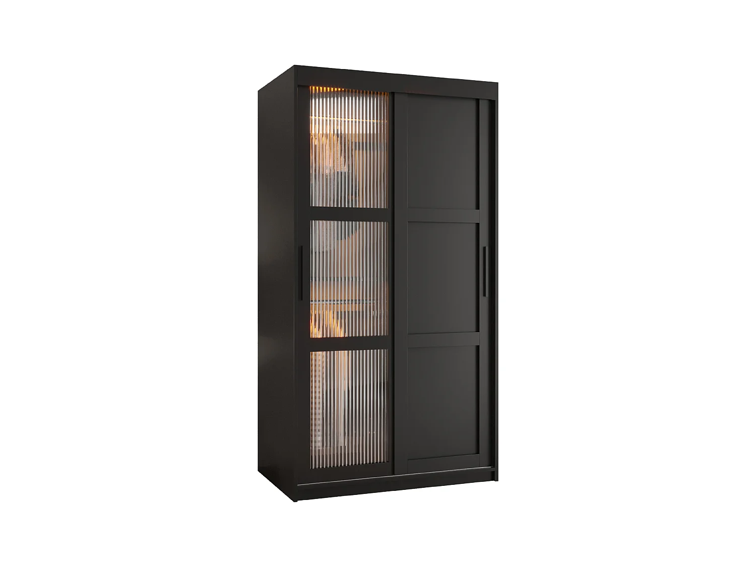 ARMOIRE FLUTES 3 À PORTES COULISSANTES 200/100/62 2 Portes (noir)
