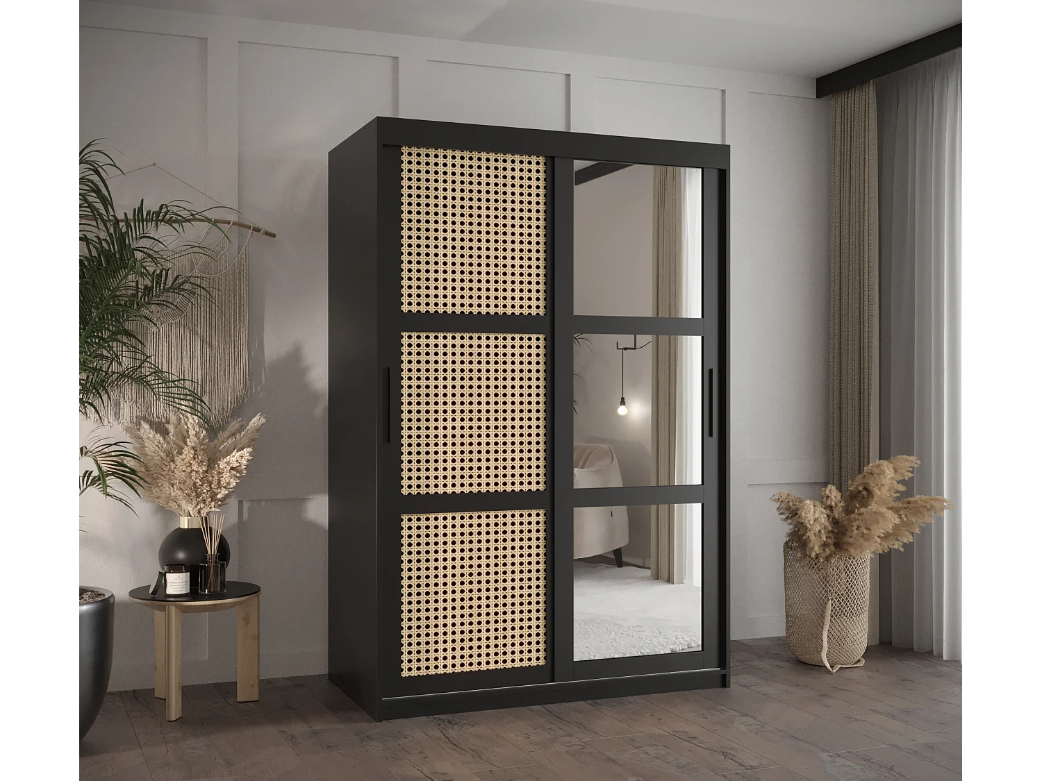 ARMOIRE PLECIONKA 2 À PORTES COULISSANTES 200/120/62 2 Portes (negro)