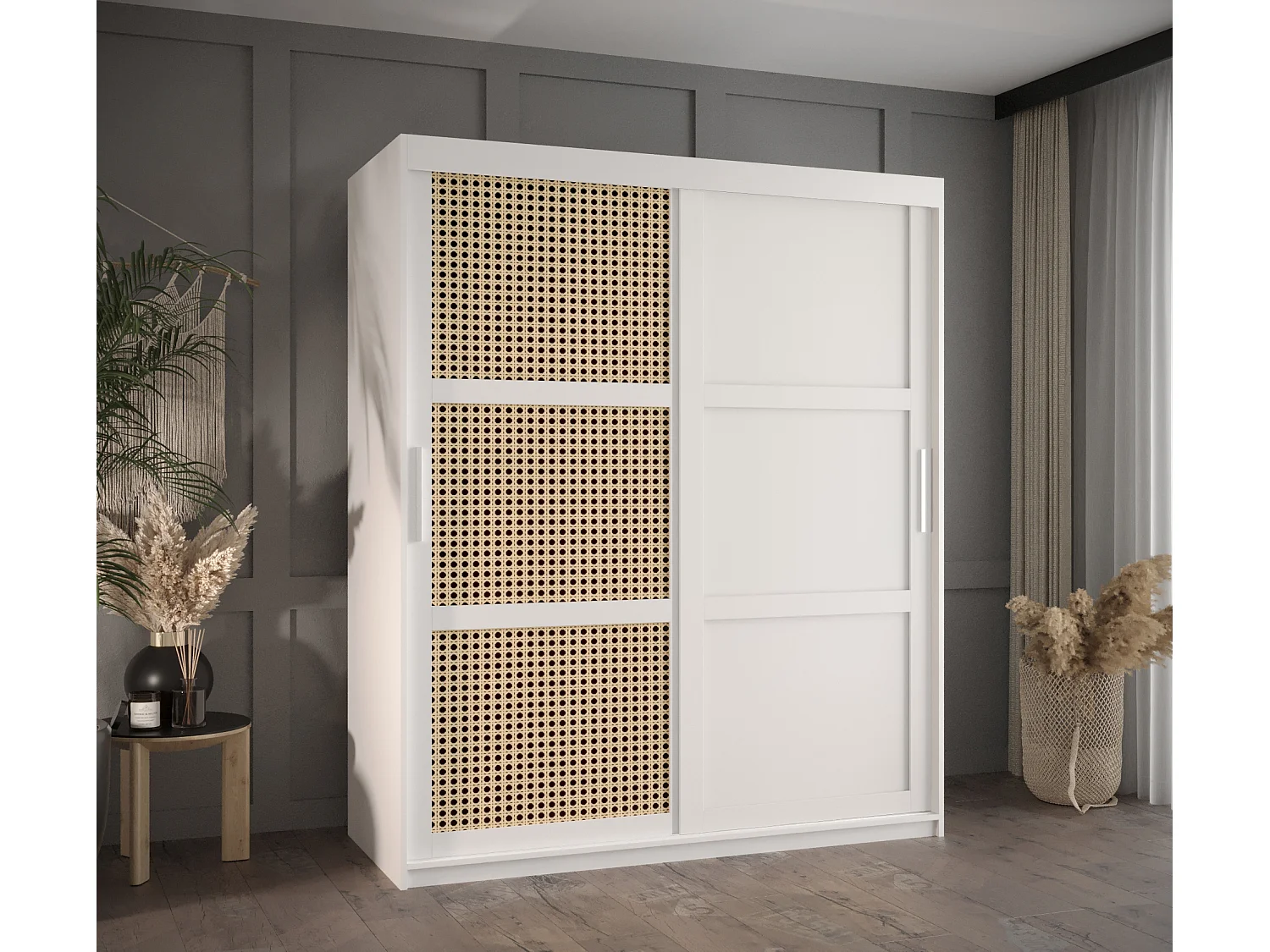 ARMARIO PLECIONKA 3 DE PUERTAS CORREDERAS 200/150/62 2 puertas (blanco)