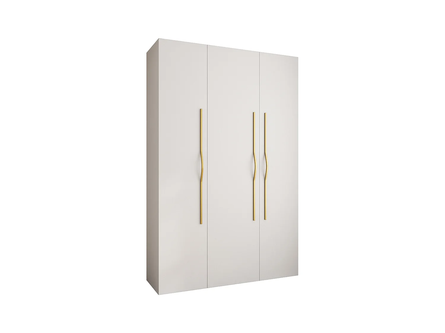 Armoire à portes battantes Como 2 245,5/160/50 3 portes (blanc/or)