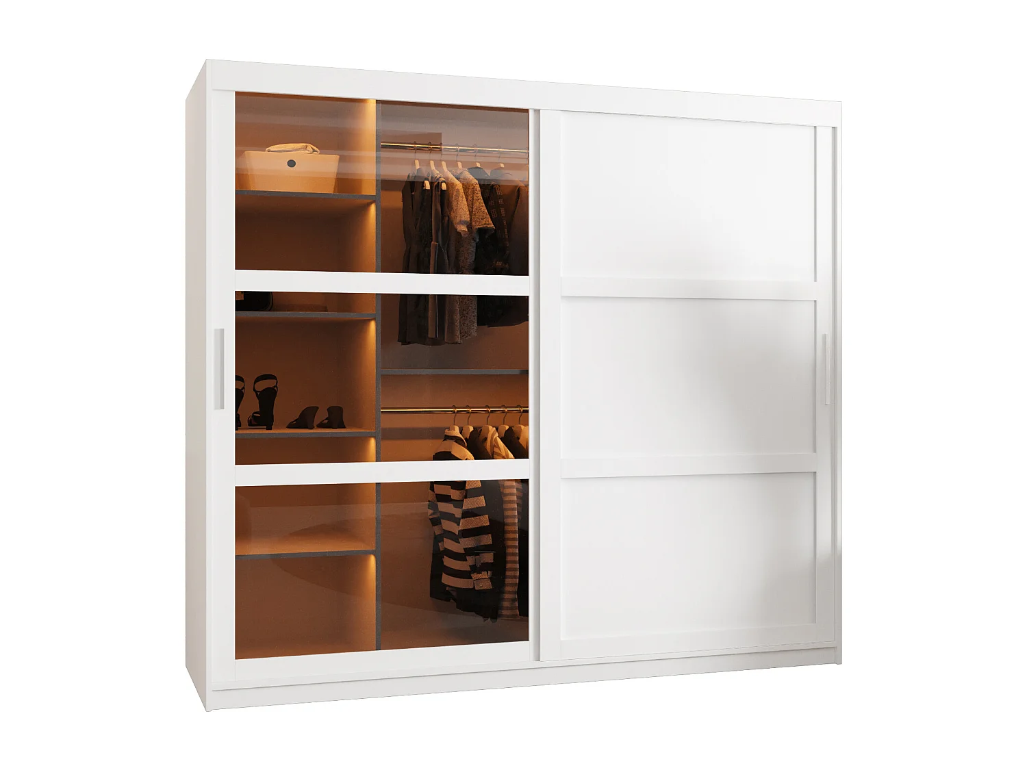 ARMADIO DOME 3 AD ANTE SCORREVOLI 200/200/62 2 porte (Bianco)