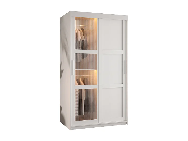 SCHWEBETÜRENSCHRANK FLUTES 200/100/62 2-türig (Weiß)