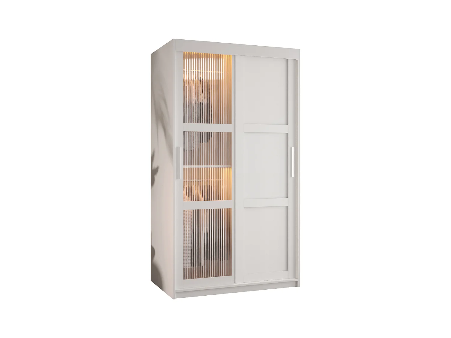 ARMOIRE FLUTES 3 À PORTES COULISSANTES 200/100/62 2 Portes (blanc)