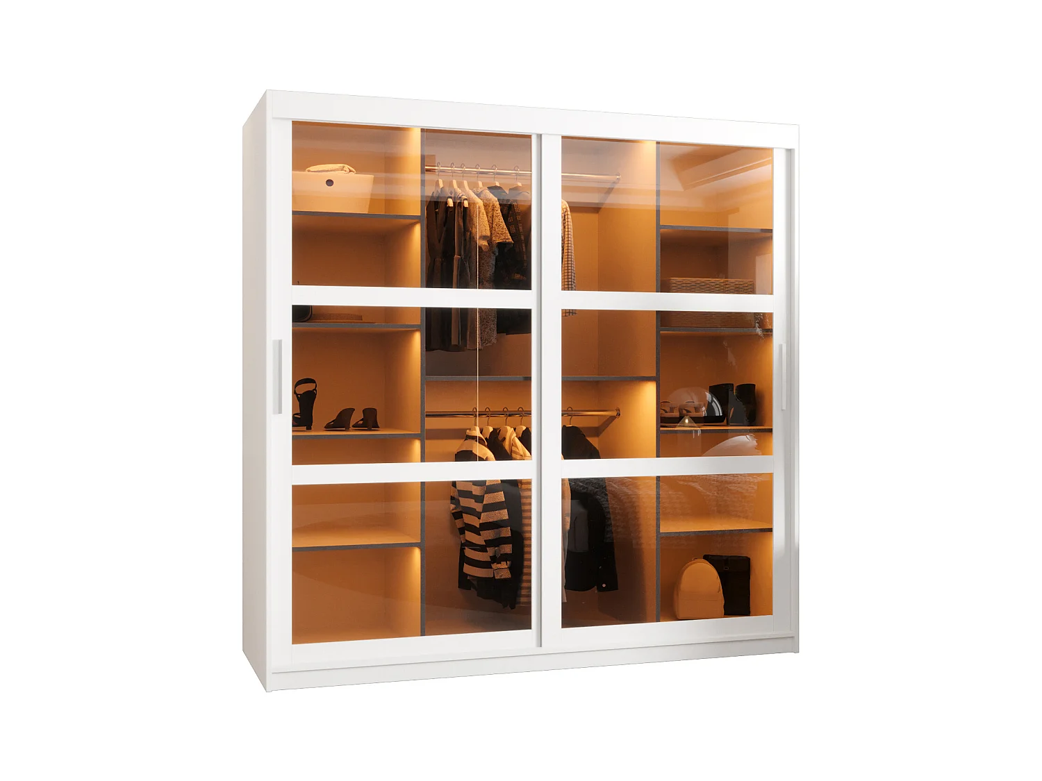 SCHWEBETÜRENSCHRANK DOME 200/180/62 2-türig (Weiß)