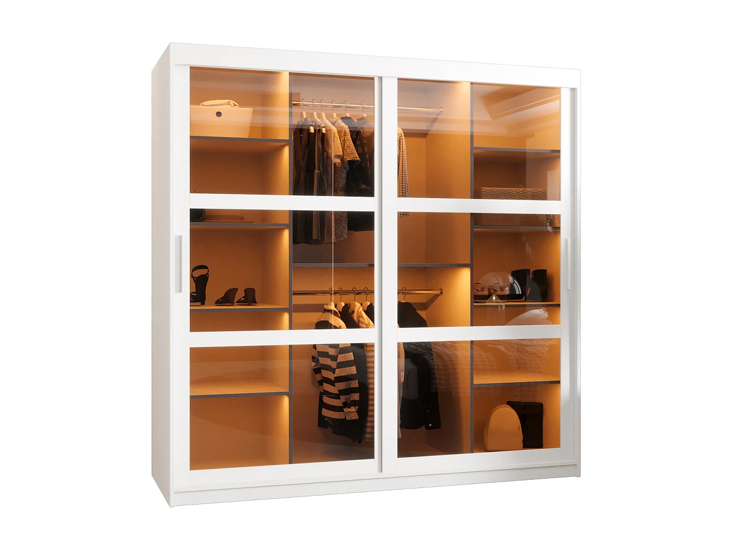 SCHWEBETÜRENSCHRANK DOME 200/180/62 2-türig (Weiß)