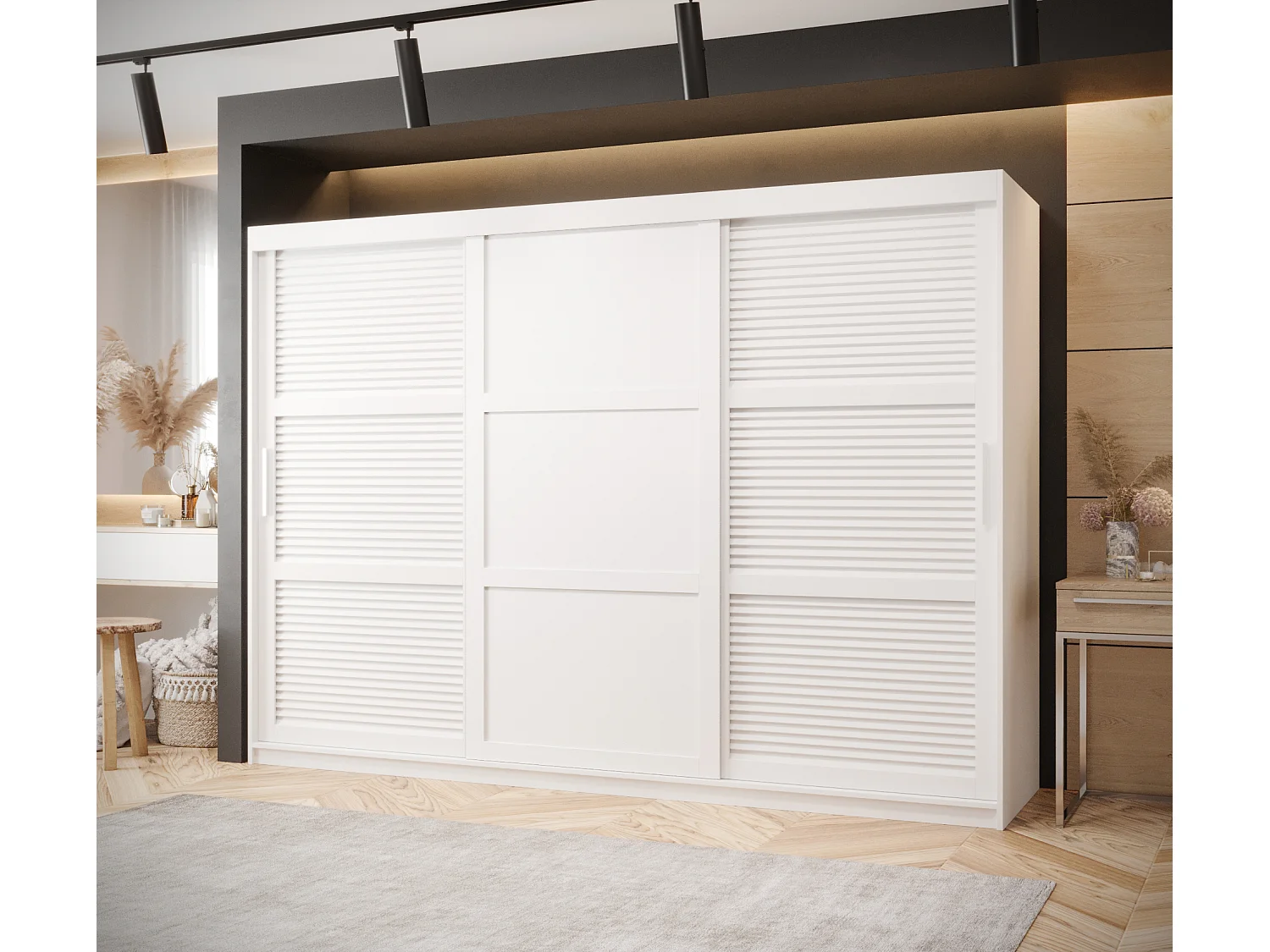 SCHWEBETÜRENSCHRANK ZALUZJA 3 200/250/62 3-türig (Weiß)