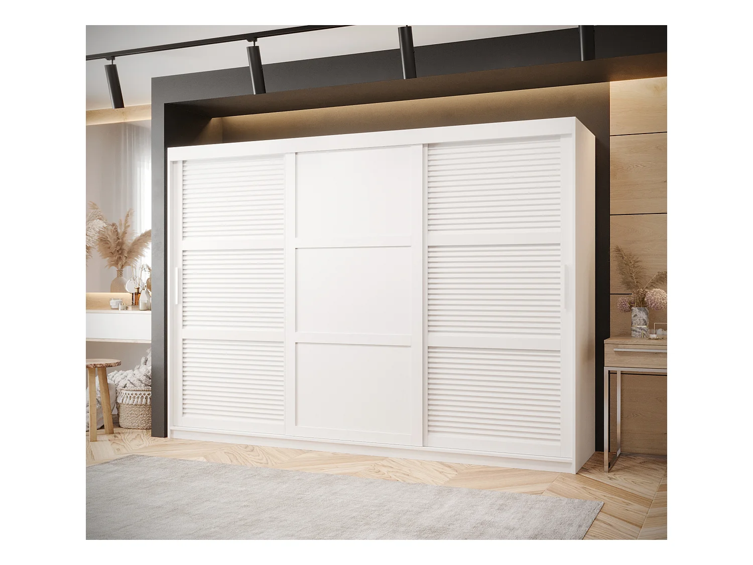 ZALUZJA 3 KLEDINGKAST MET SCHUIFDEUREN 200/250/62 2 deuren (wit)