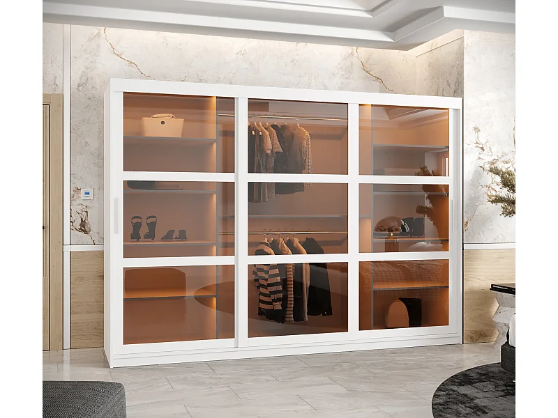 ARMOIRE DOME À PORTES COULISSANTES 200/250/62 3 Portes (blanc)