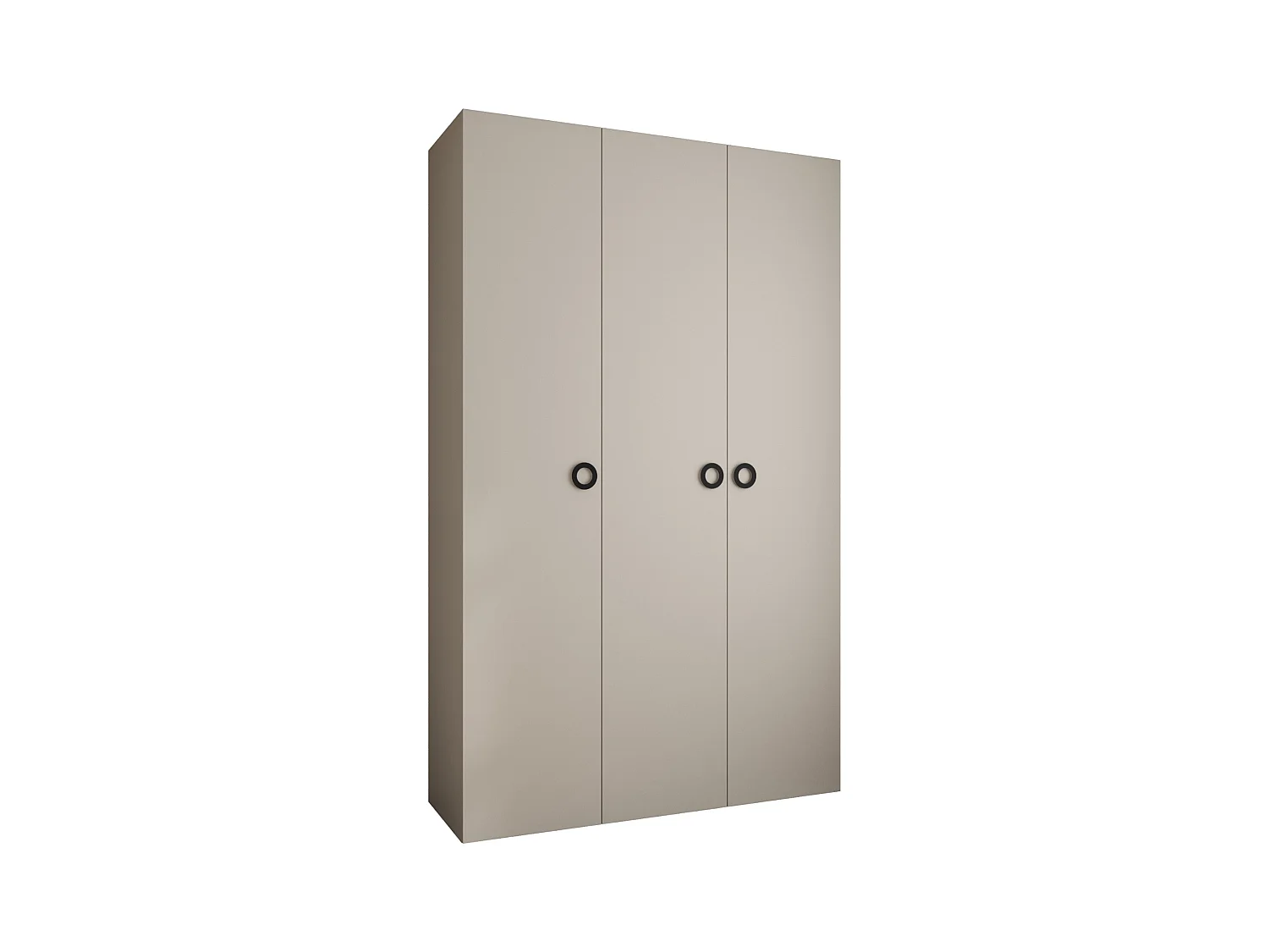 Drehtürenschrank Como 1 245,5/150/50 3-türig (Kaschmir/Schwarz)