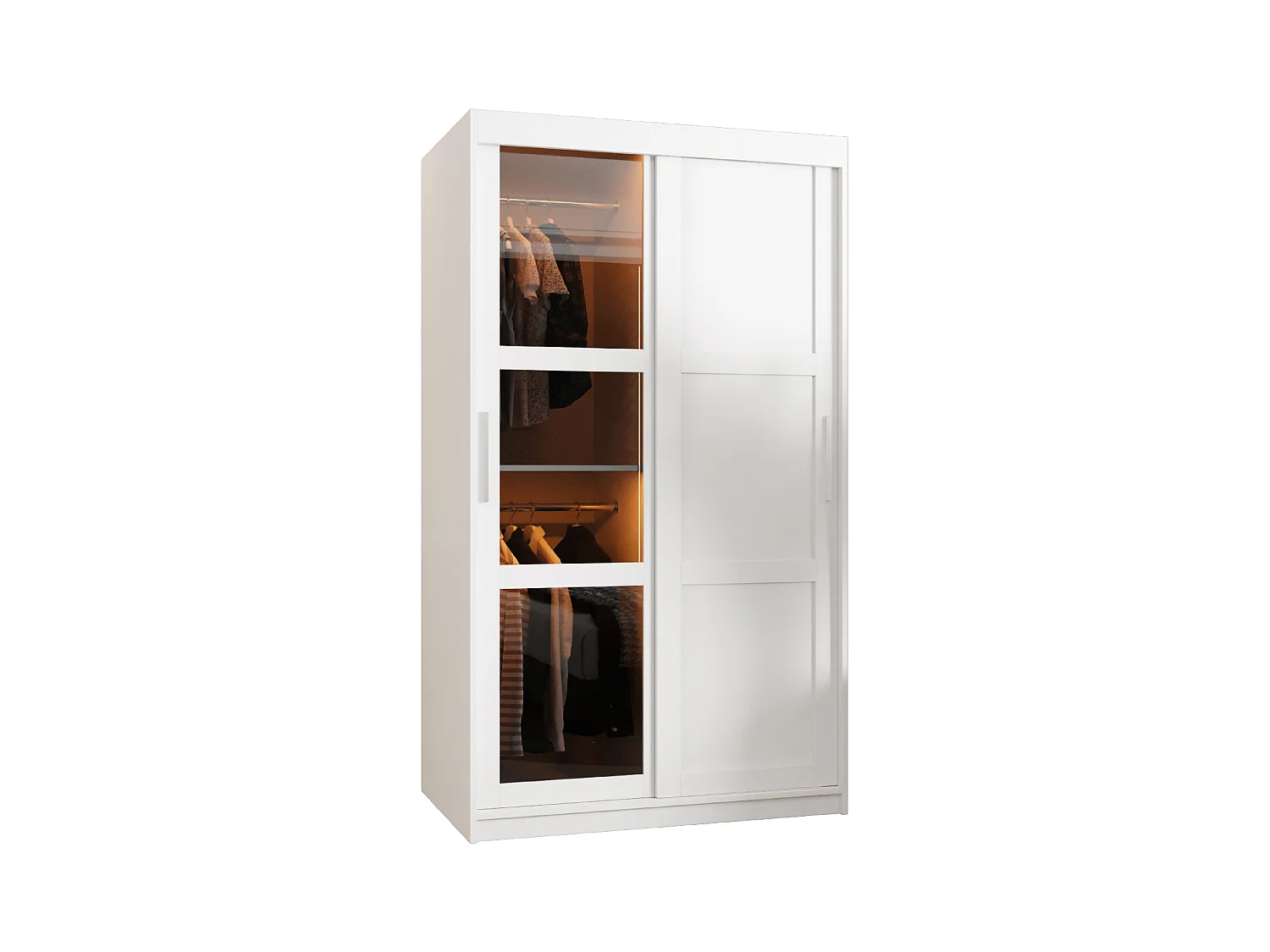 ARMOIRE DOME 3 À PORTES COULISSANTES 200/100/62 2 Portes (blanc)