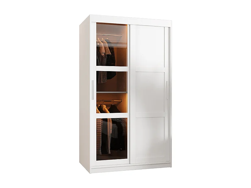 ARMOIRE DOME 3 À PORTES COULISSANTES 200/100/62 2 Portes (blanc)