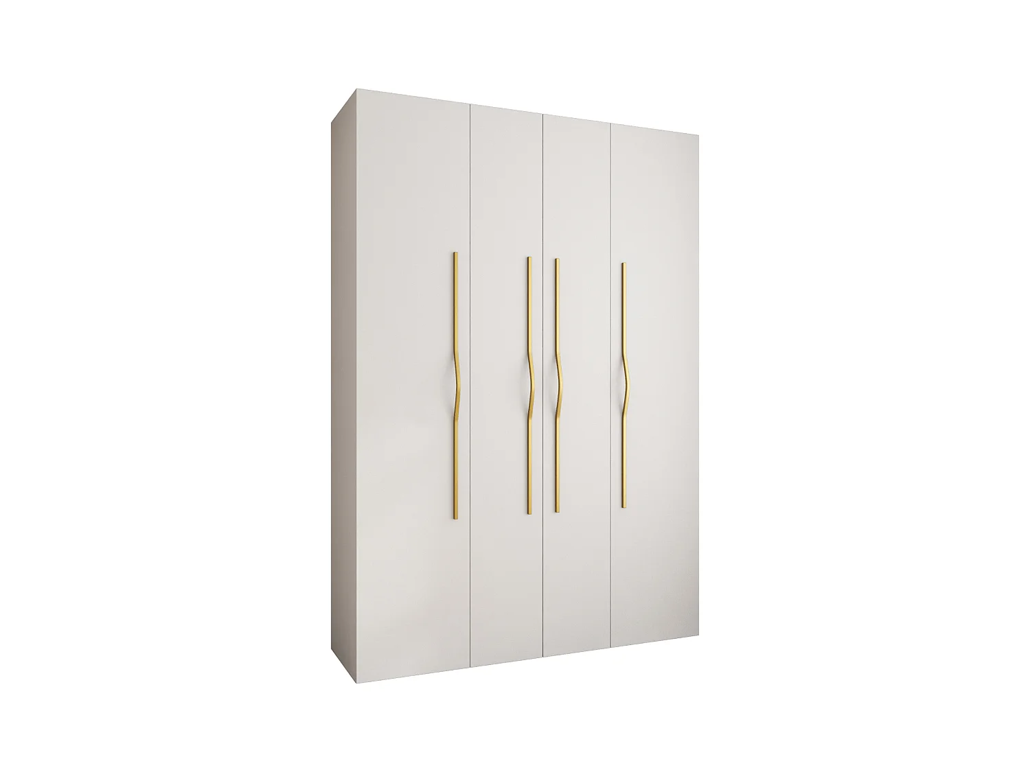 Armoire à portes battantes Como 2 245,5/170/40 4 portes (blanc/or)