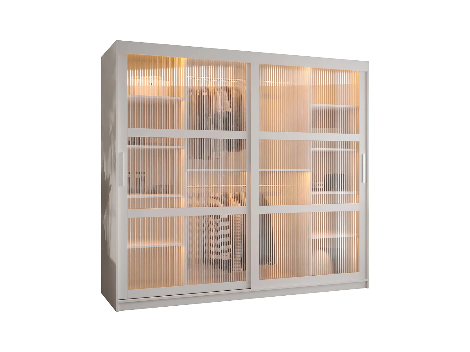 ARMOIRE FLUTES À PORTES COULISSANTES 200/200/62 2 Portes (blanc)