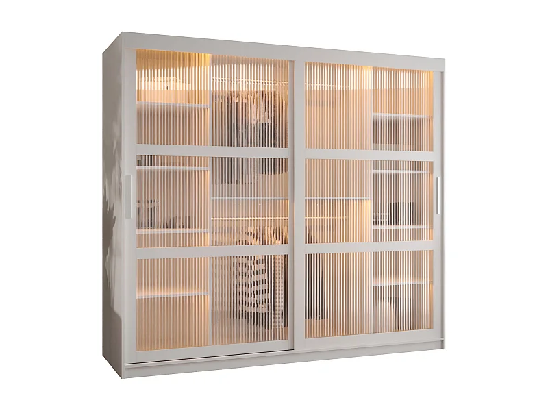 ARMOIRE FLUTES À PORTES COULISSANTES 200/200/62 2 Portes (blanc)