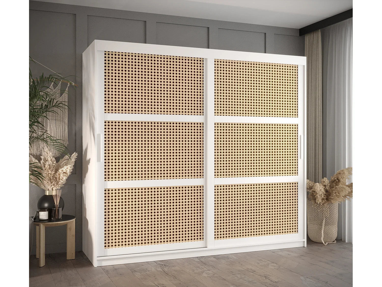 ARMOIRE PLECIONKA À PORTES COULISSANTES 200/200/62 2 Portes (blanc)